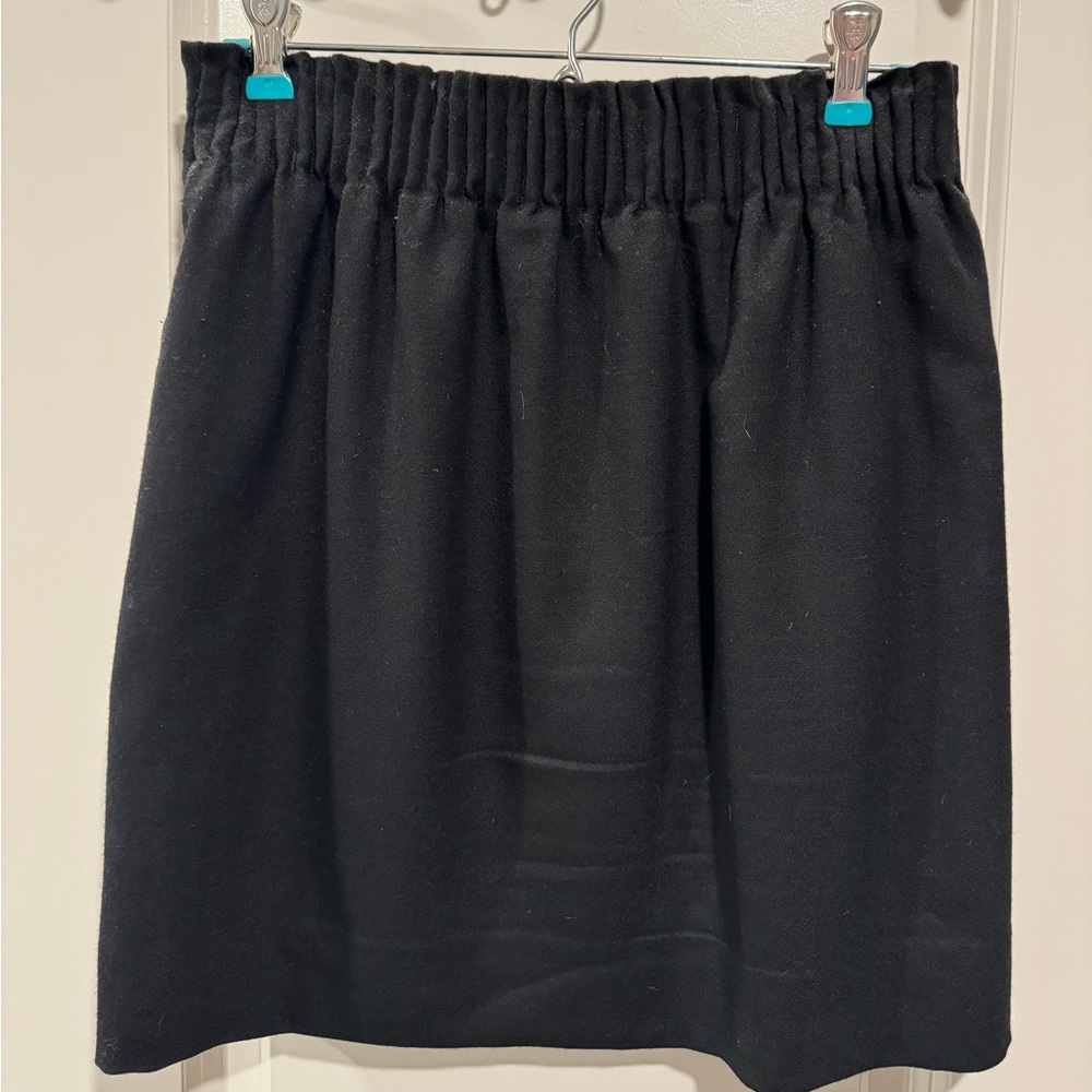 J Crew Sidewalk Pleated Pull-on Mini Skirt Black Pockets Lined Size 2